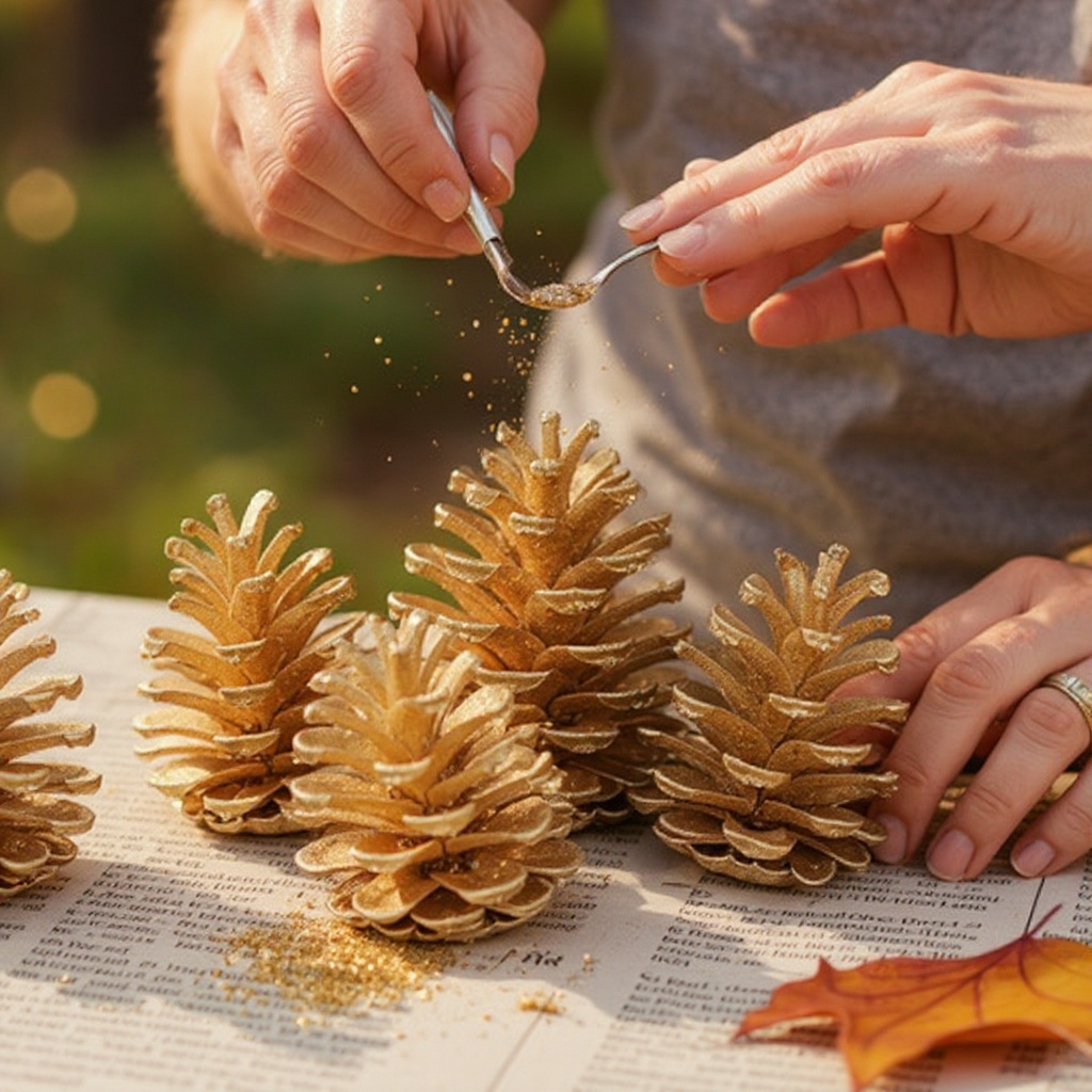Step 6: If using glitter, lightly sprinkle it onto the wet paint while it's still tacky.
