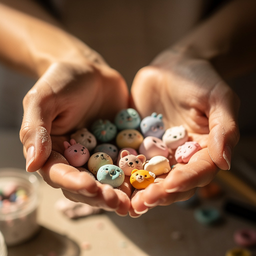 Polymer Clay Charms held in hand