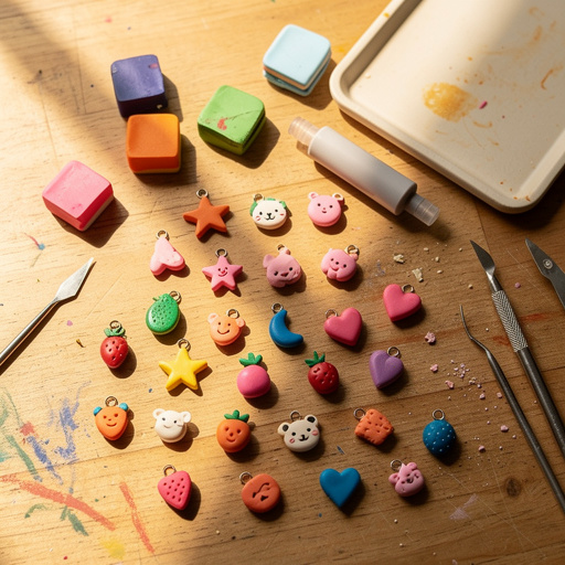 Multiple Polymer Clay Charms crafts from above