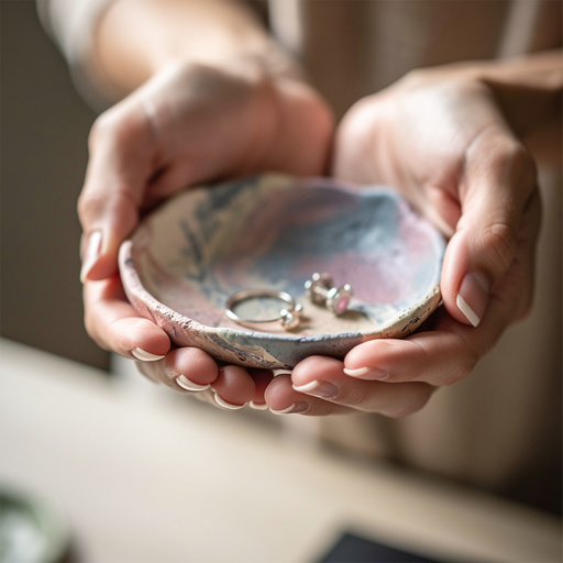 Polymer Clay Jewelry Dishes held in hand