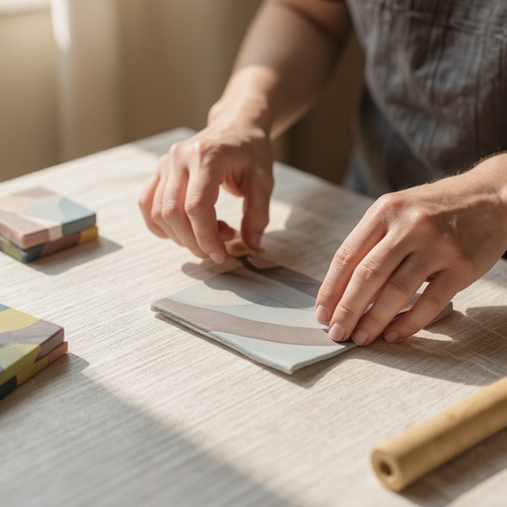 Step 3: Roll out a portion of the clay into a flat sheet, about 1/8 inch thick, using yo