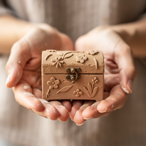 Polymer Clay Tiny Trinket Boxes held in hand