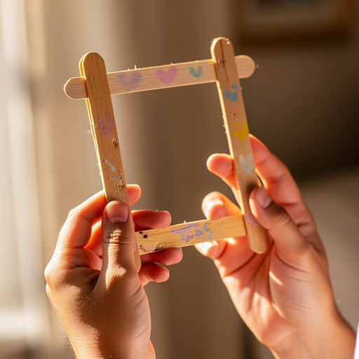 Popsicle Stick Picture Frames held in hand