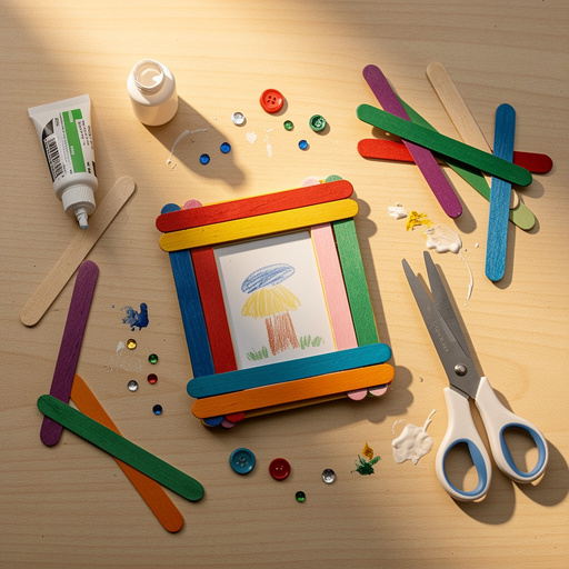 Multiple Popsicle Stick Picture Frames crafts from above