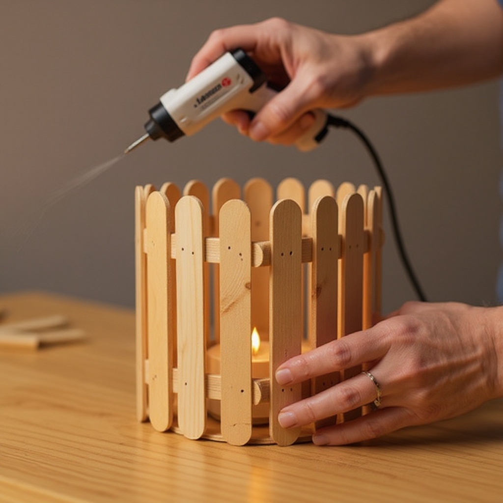 Step 9: Assemble these two side panels using the same layering technique as the base, en