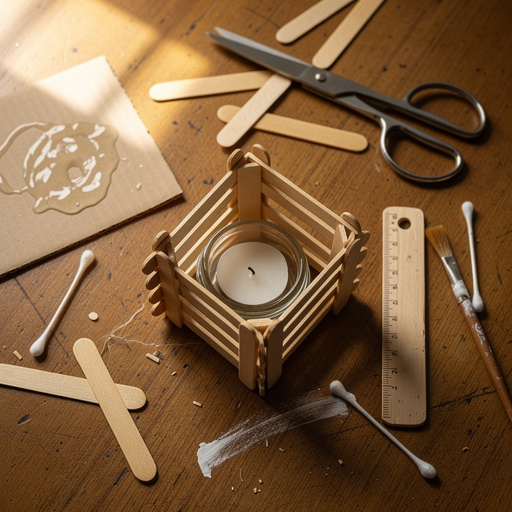 Multiple Popsicle Stick Lanterns crafts from above