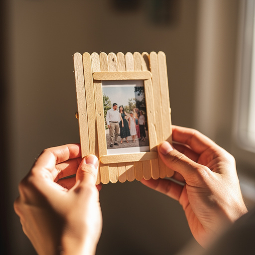 Popsicle Stick Photo Frames held in hand