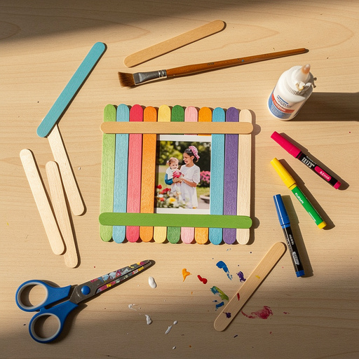 Multiple Popsicle Stick Photo Frames crafts from above