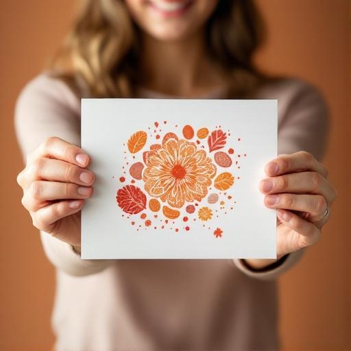 Potato Stamp Art held in hand