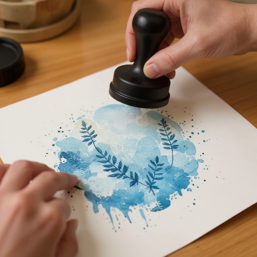 Step 12: Position your inked potato stamp carefully onto your paper, cardstock, or fabric