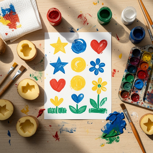 Multiple Potato Stamps for Kids crafts from above