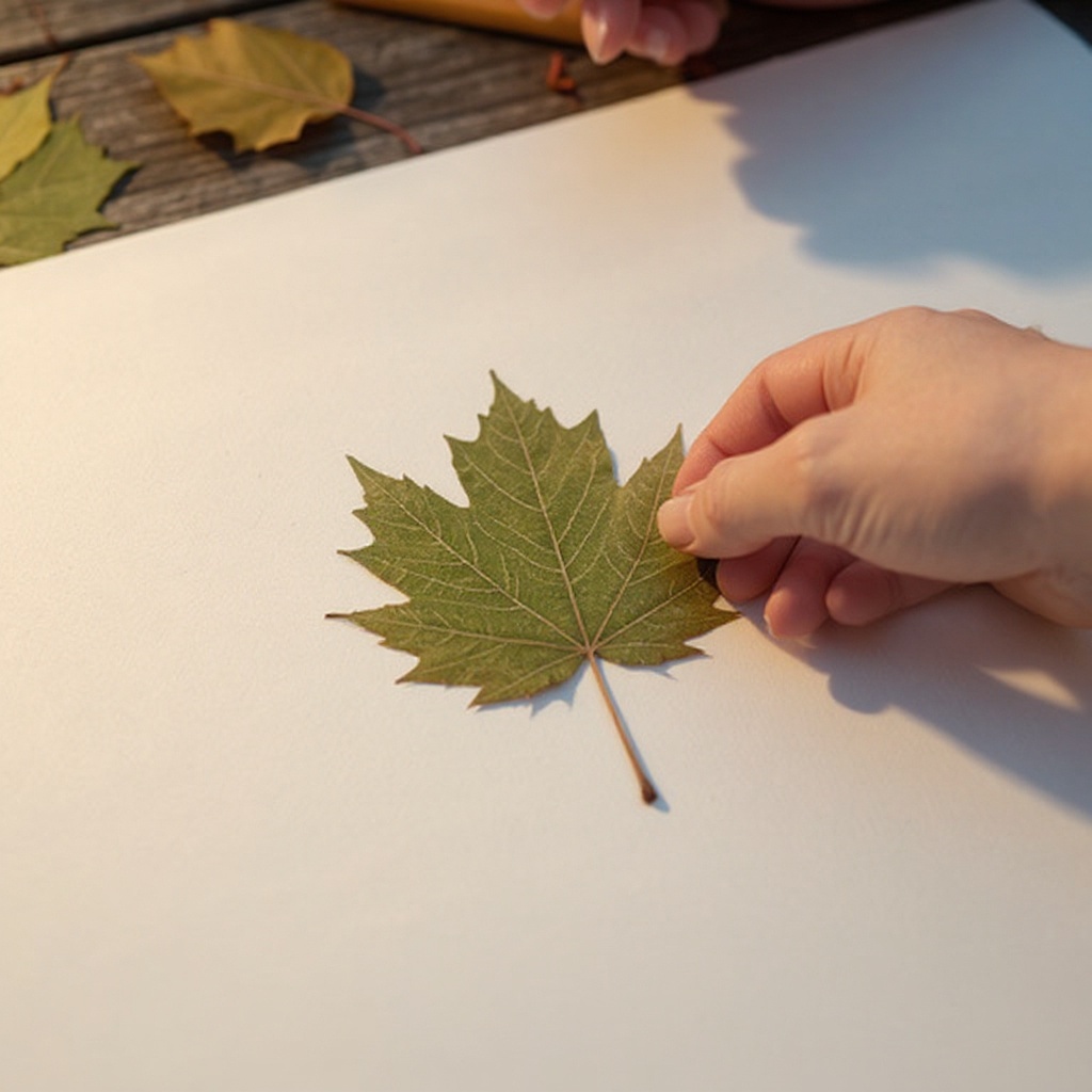 Step 3: Place one leaf, vein-side up, on a flat surface.