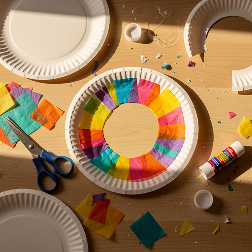 Multiple Paper Plate Sun Catchers crafts from above