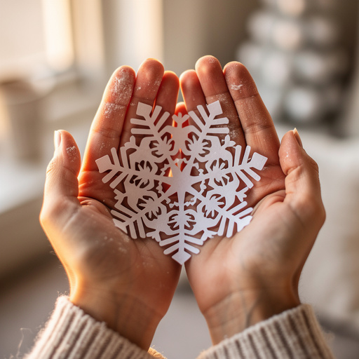 Winter Wonderland Paper Snowflakes held in hand