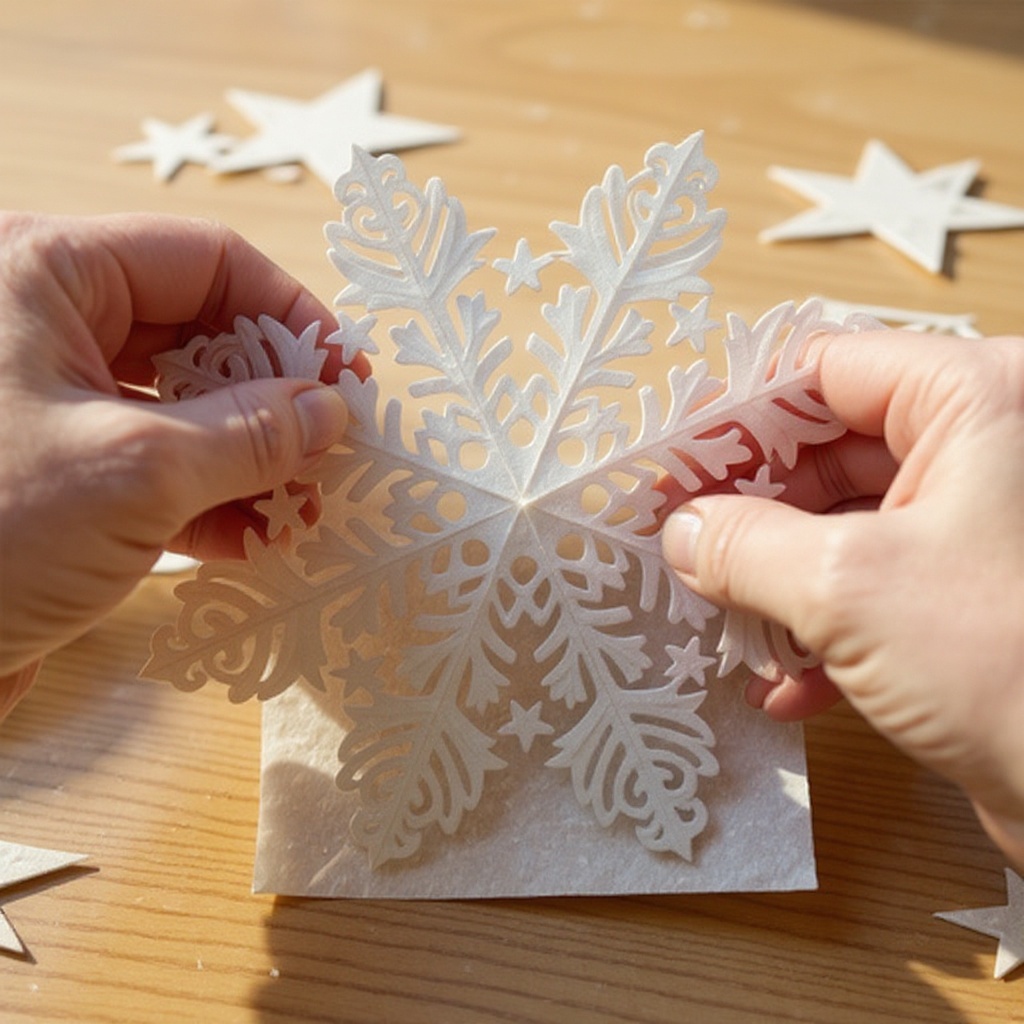 Step 1: Take one sheet of paper and fold it in half horizontally, then unfold.