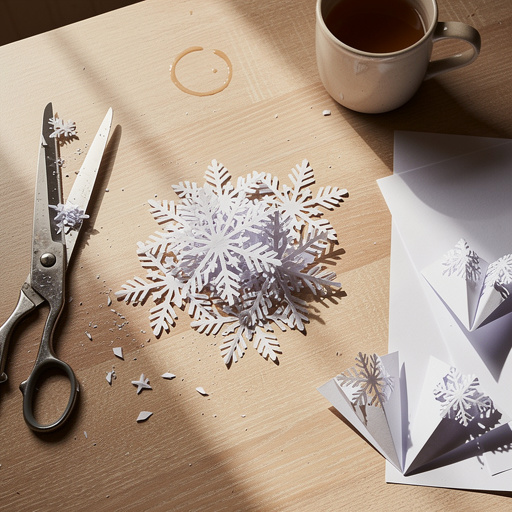 Multiple Winter Wonderland Paper Snowflakes crafts from above