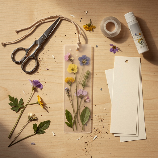 Multiple Pressed Flower Bookmarks crafts from above