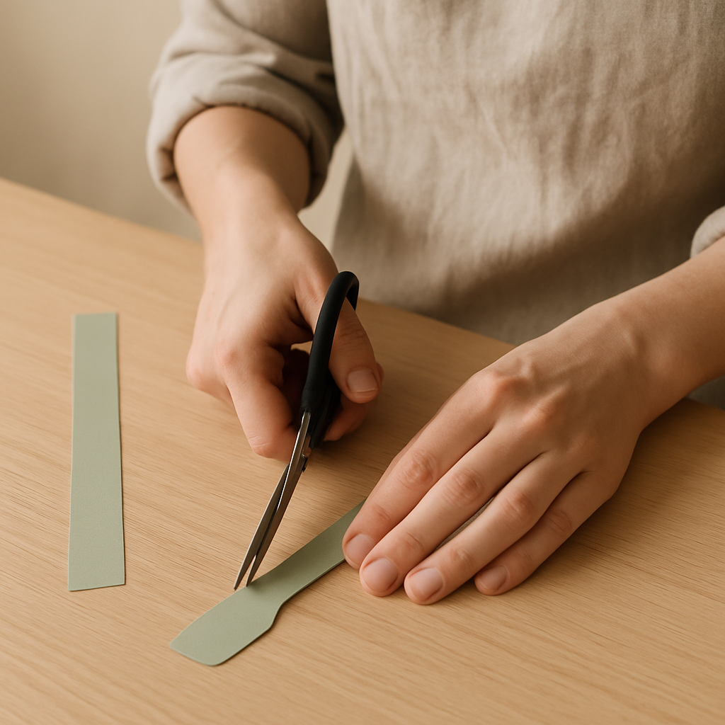 Step 10: Step 10: To create a spatula, cut a long, thin rectangle (approx. 1.5 cm wide, 1