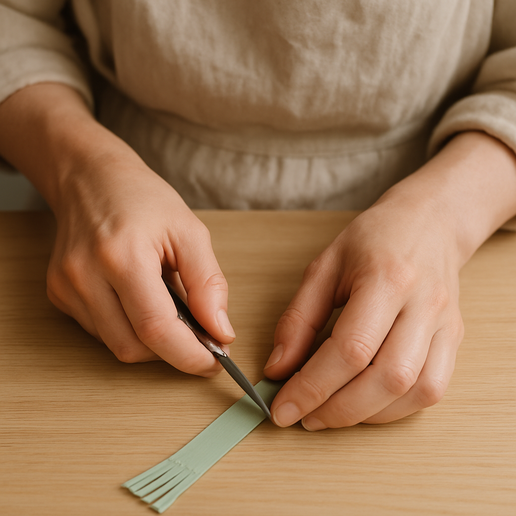 Step 11: Step 11: For a whisk, cut another long, thin rectangle (approx. 1.5 cm wide, 15 