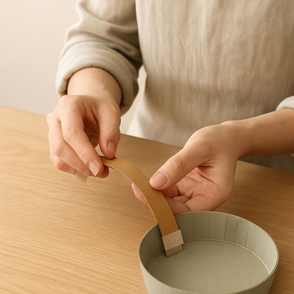Step 6: Step 6: To create the frying pan handle, cut a strip of corrugated cardboard 2 c