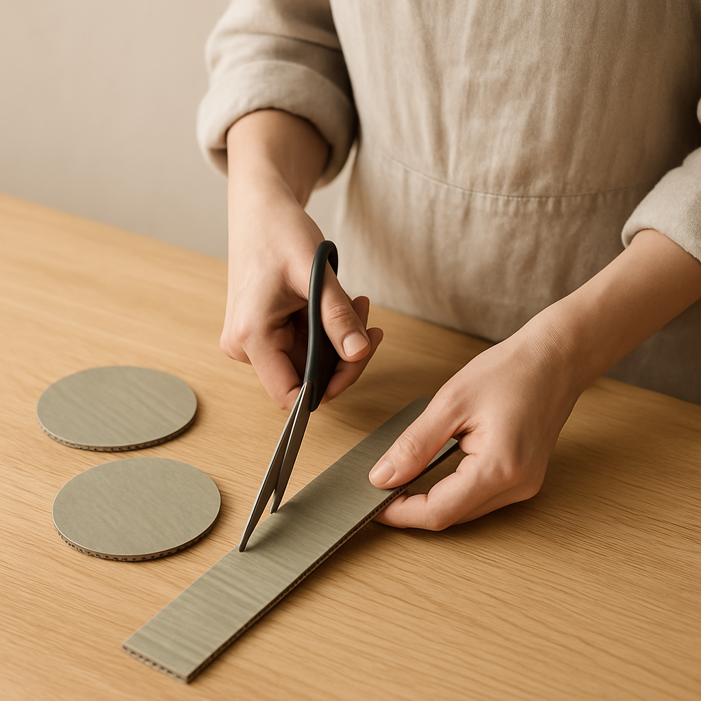 Step 7: Step 7: To make a pot, cut two circles 12 cm in diameter from the remaining corr