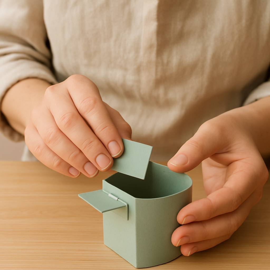 Step 9: Step 9: For the pot handles, cut two small rectangles (3x5 cm) from the cardstoc