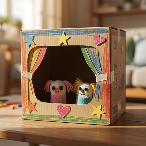 Cardboard Box Puppet Theater