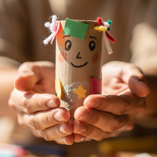 Cardboard Tube Puppets held in hand