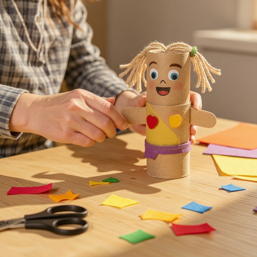 Step 2: Cut out shapes from construction paper for hair, clothes, or accessories for eac