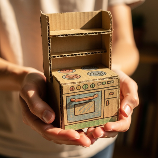 Cardboard Kitchen Creations held in hand