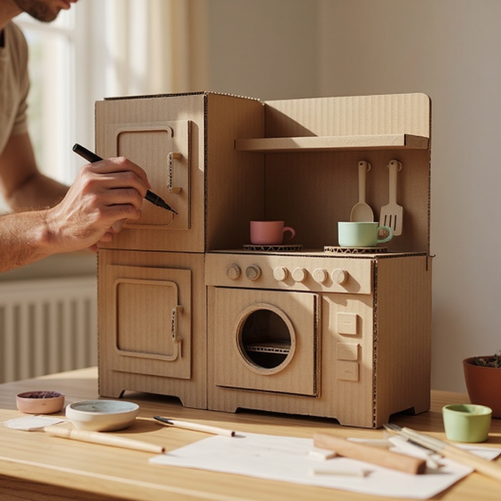 Step 8: Decorate the outside of your appliances. Draw or paint details like handles, con