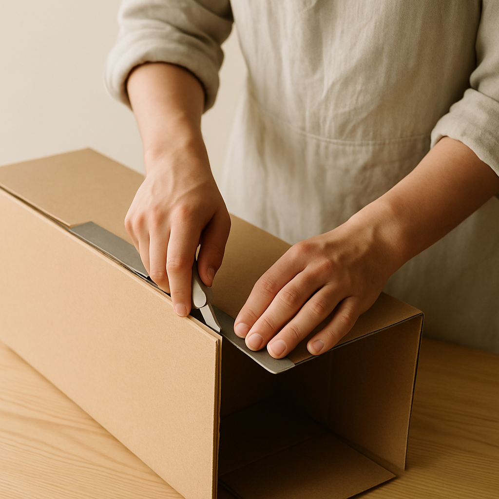 Step 1: Step 1: Prepare the main box. Lay your large cardboard box on its side so the op