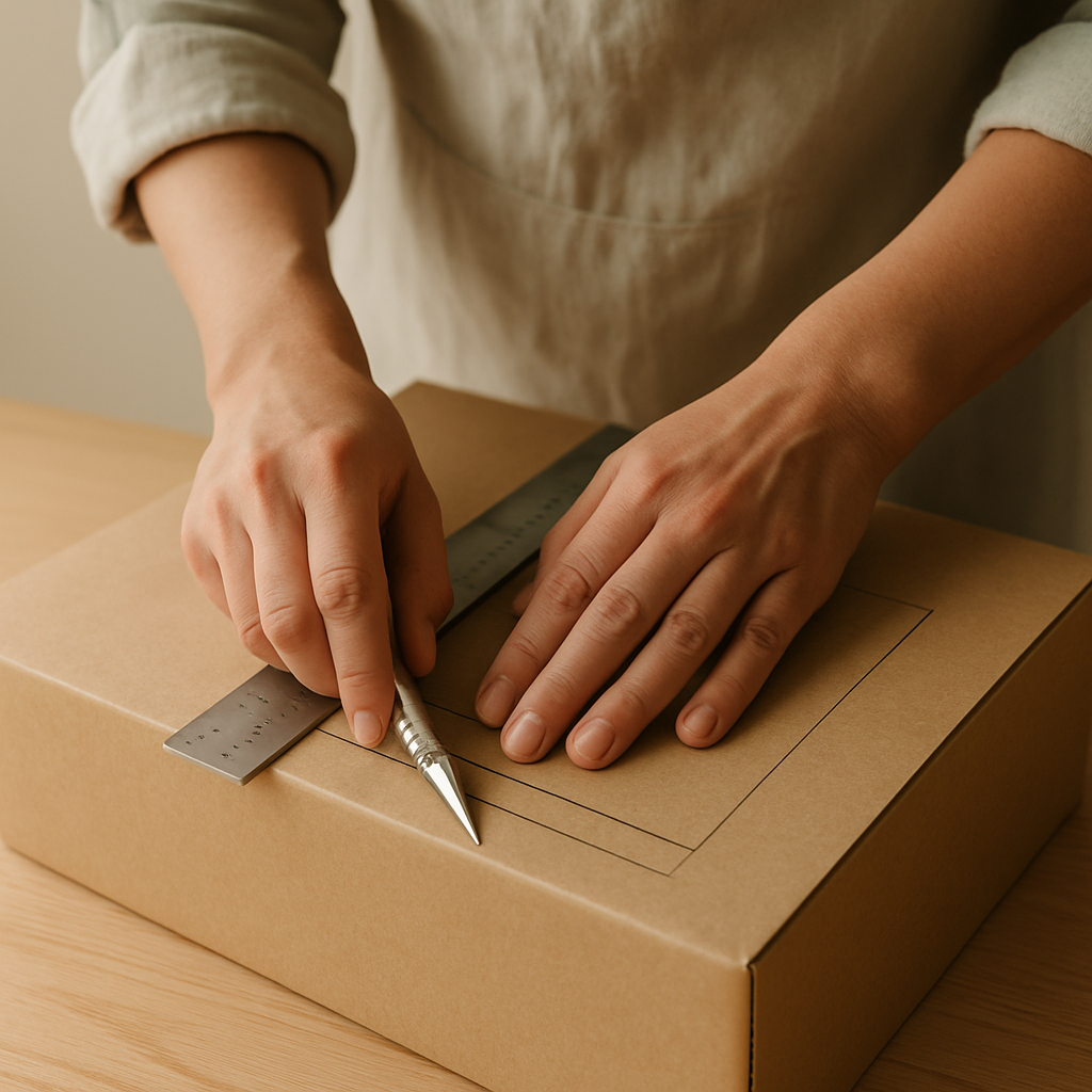 Step 3: Step 3: Cut the stage opening. Carefully use your craft knife and metal ruler to