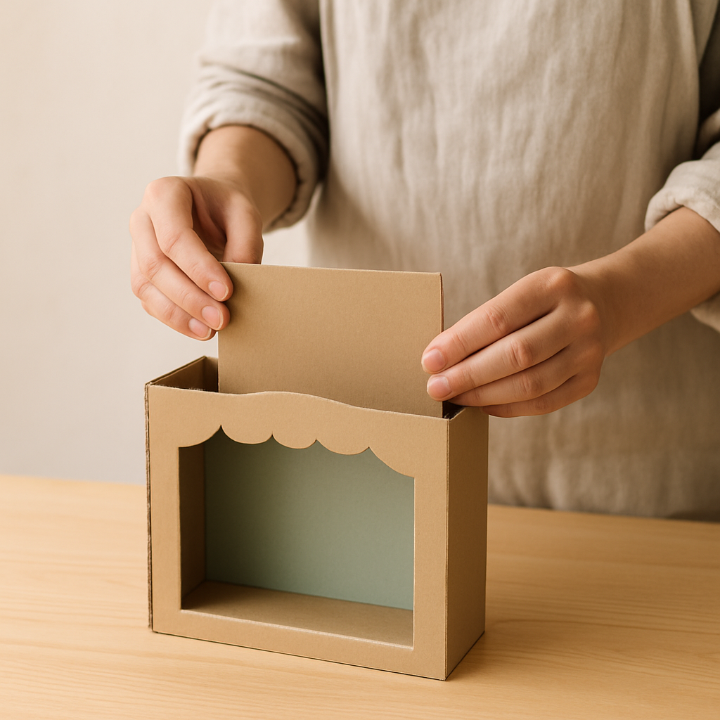 Step 5: Step 5: Create and cut the backdrop. Cut a piece of cardboard from scrap materia