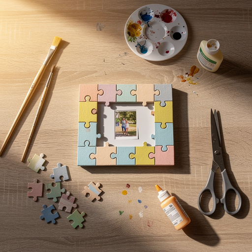 Multiple Puzzle Piece Picture Frames crafts from above