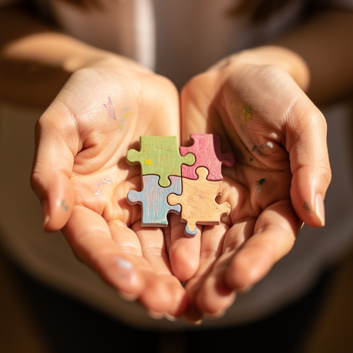 Puzzle Piece Friendship Charms held in hand