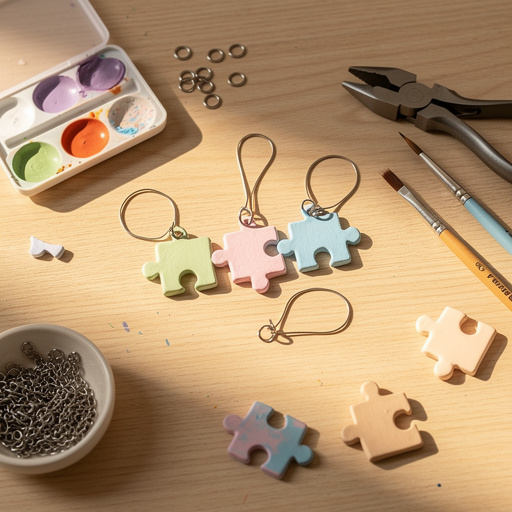 Multiple Puzzle Piece Friendship Charms crafts from above