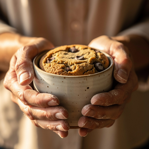 5-Minute Microwave Mug Cookies held in hand