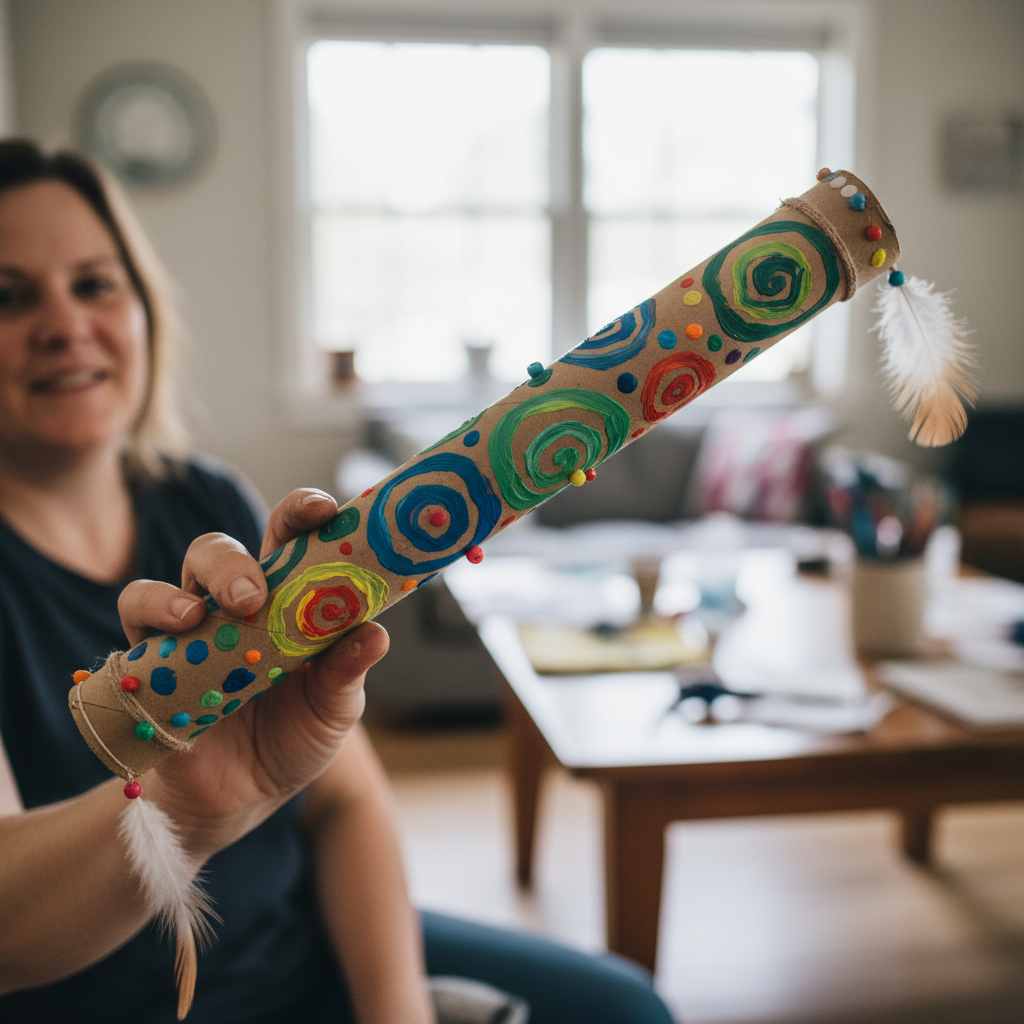 DIY Rain Stick Craft held in hand
