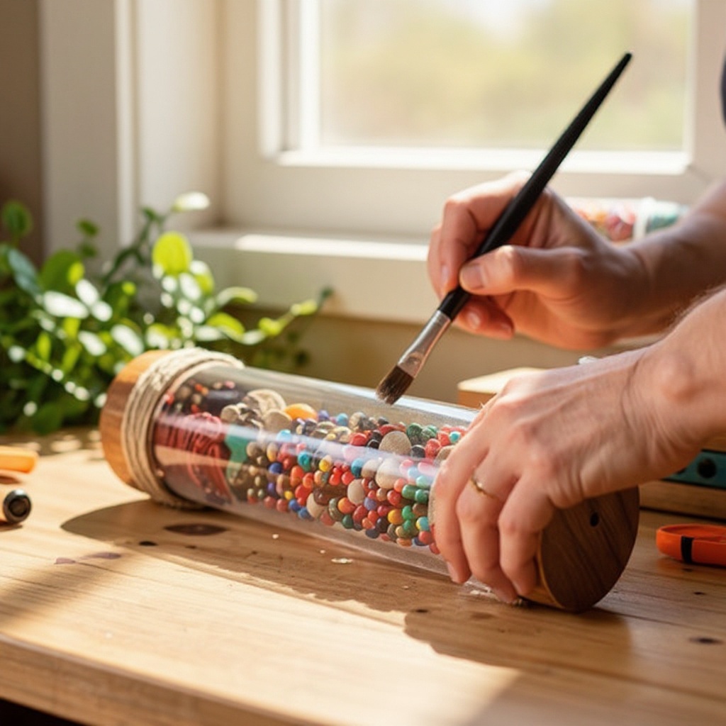 Step 8: Now for the fun part: decorating your rain stick! Unleash your creativity by cov