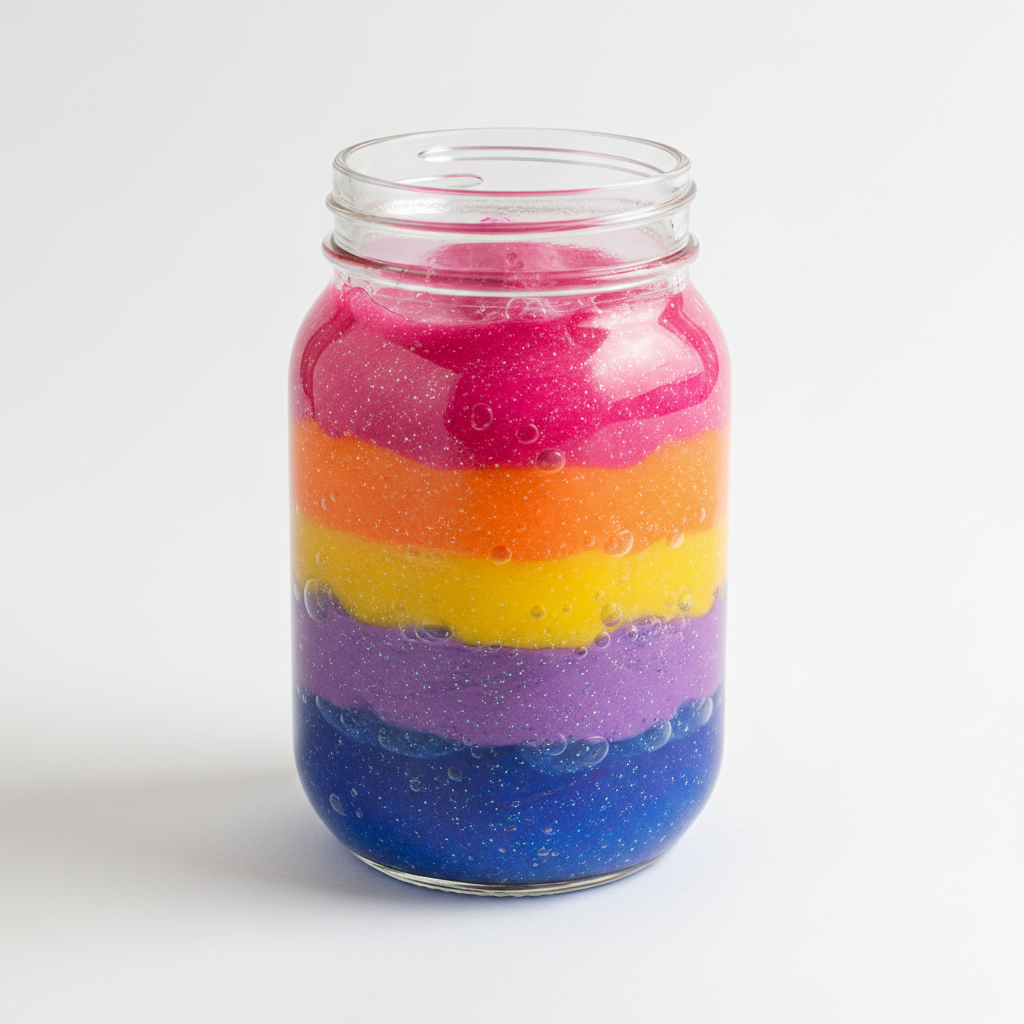 Rainbow Layered Slime Jar