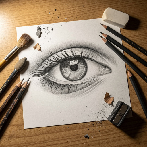 Multiple Realistic Eye Drawing crafts from above