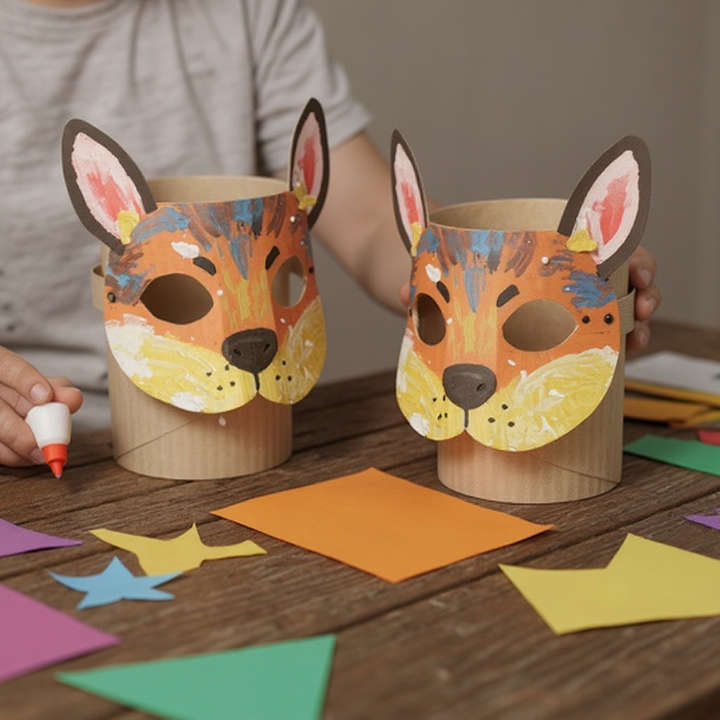 Step 6: Once the paint on the masks is completely dry, it's time to bring the animals to
