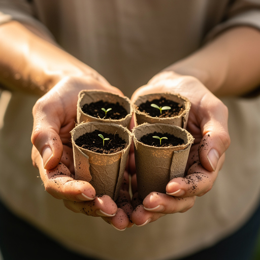 Cardboard Tube Seed Starters held in hand