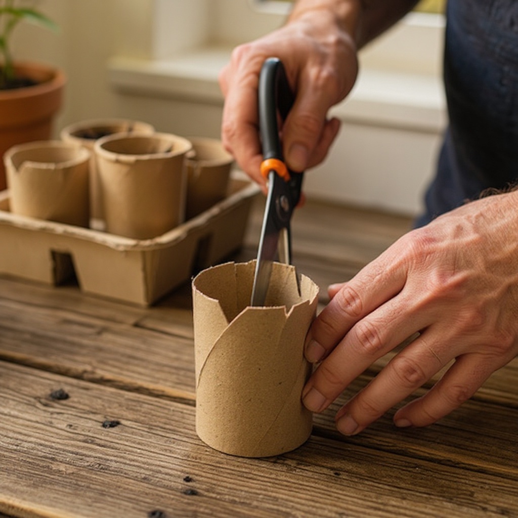 Step 2: Using sharp scissors, carefully cut 4 evenly spaced slits into one end of each t