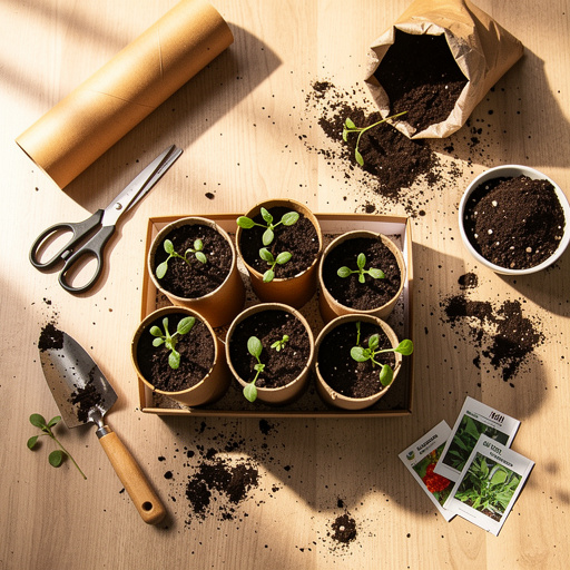 Multiple Cardboard Tube Seed Starters crafts from above
