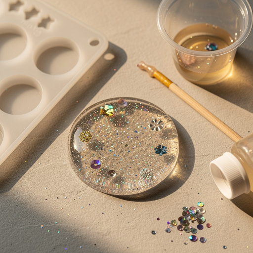 Multiple Floating Glitter Resin Charms crafts from above