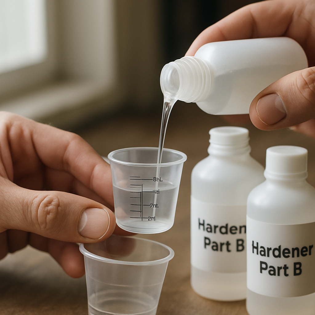 Step 3: **3. Measure Resin Precisely:** Pour 15ml of Resin Part A into a clean, disposab