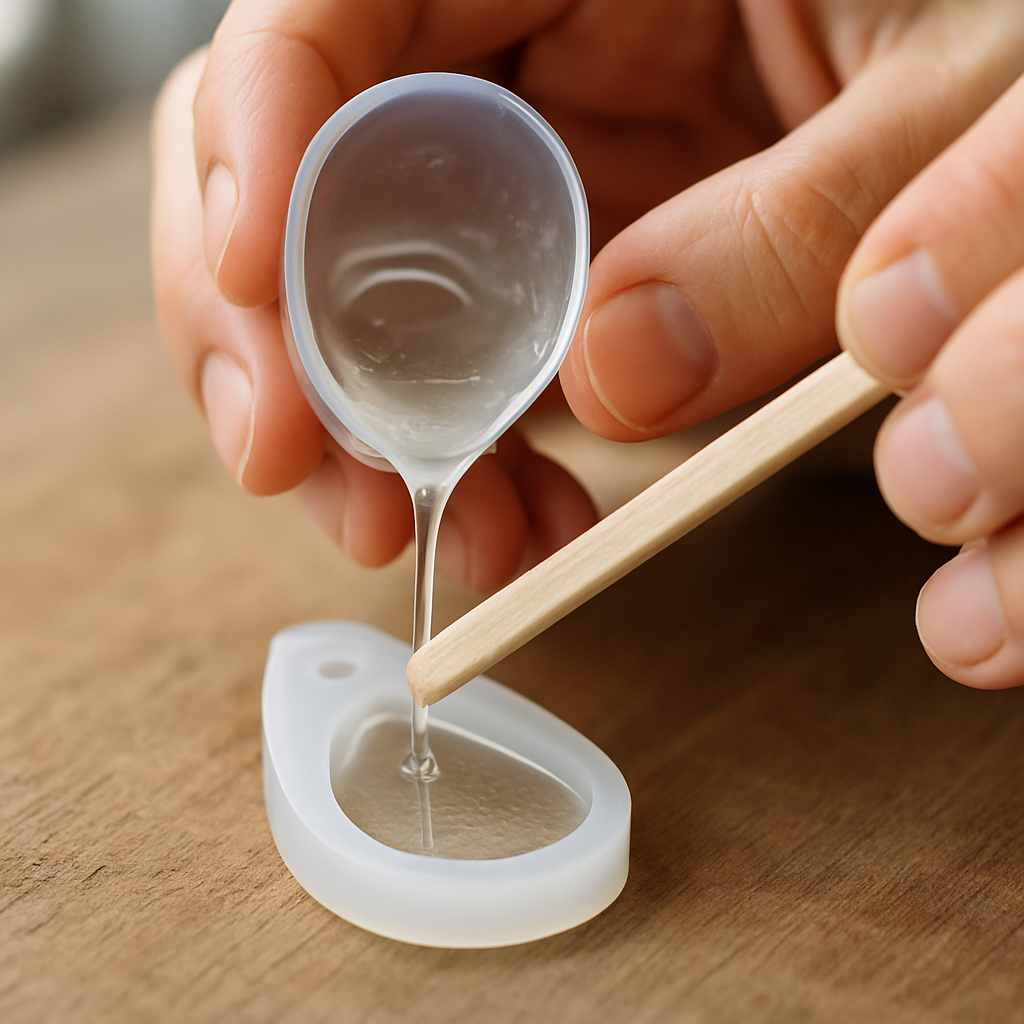 Step 6: **6. Pour the Base Layer:** Carefully pour a thin layer of clear resin into your