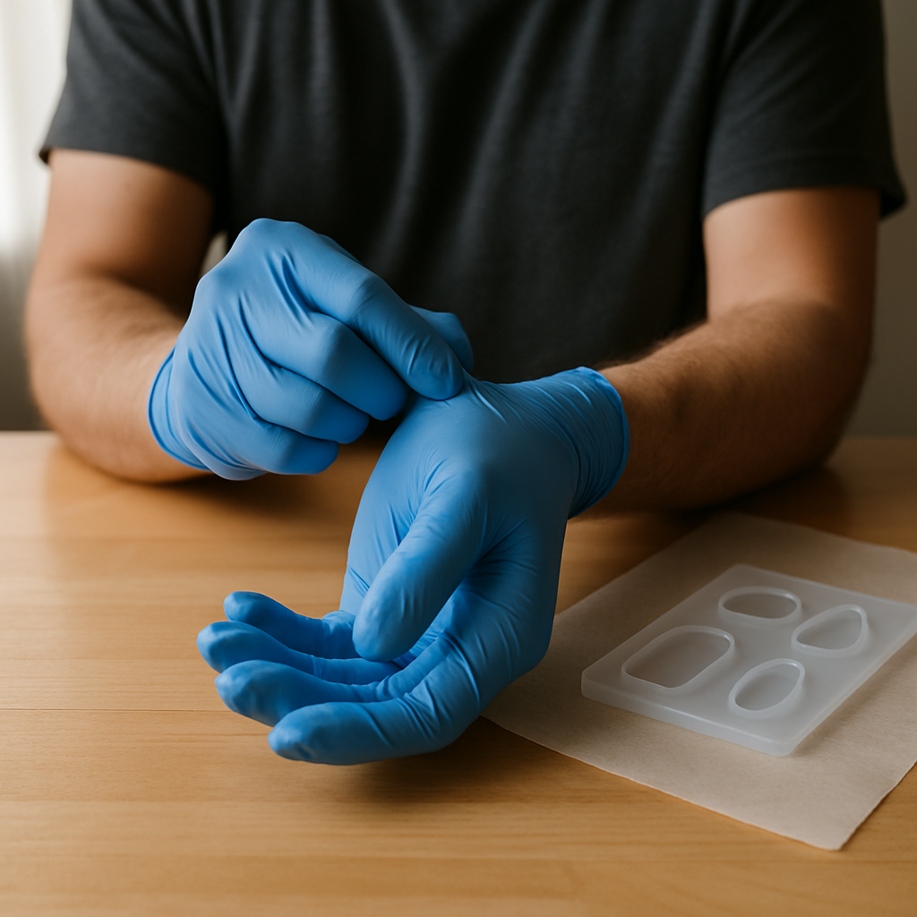 Step 2: Step 2: Don Your Safety Gear. Put on your nitrile gloves to protect your hands f